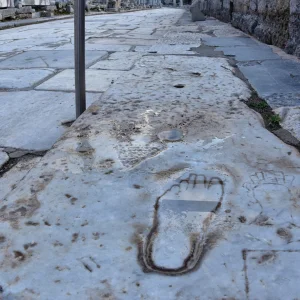 Love House Entrance road sign in Ancient Ephesus