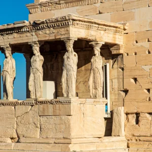 Porch of the Caryatids on the Erechtheion in Athens Acropolis