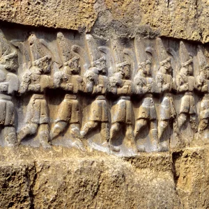 Twelve gods of hell walking figures in Yazılıkaya - Hattusa