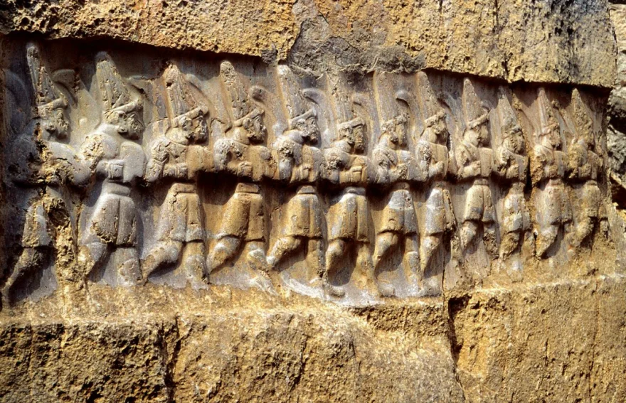 Twelve Gods of Hell Walking Figures in Yazıilikaya - Hattusa