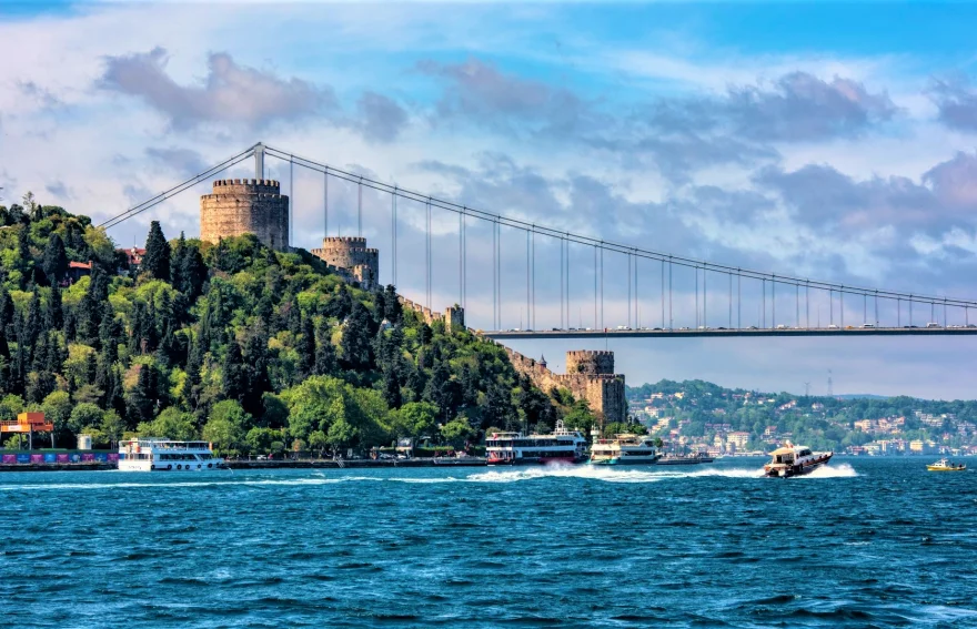 Bosphorus Anadolu Fortress and Bosphorus Bridge