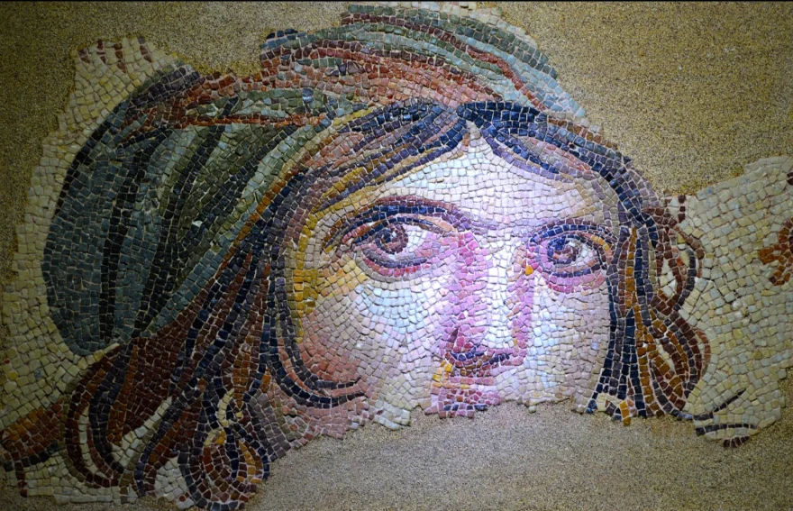 Gysy Girl Mosaic - Zeugma Museum - Gaziantep